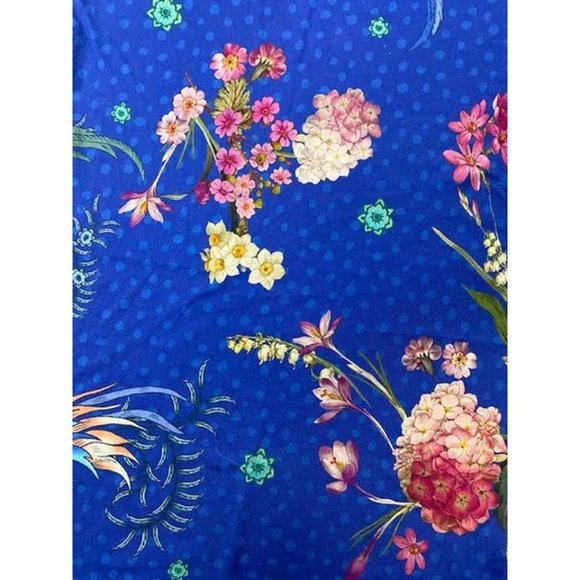 Johnny Was Revive Blue Floral Long Sleeve Sleep Wear Robe Home Lounge Flower New - Picture 6 of 9